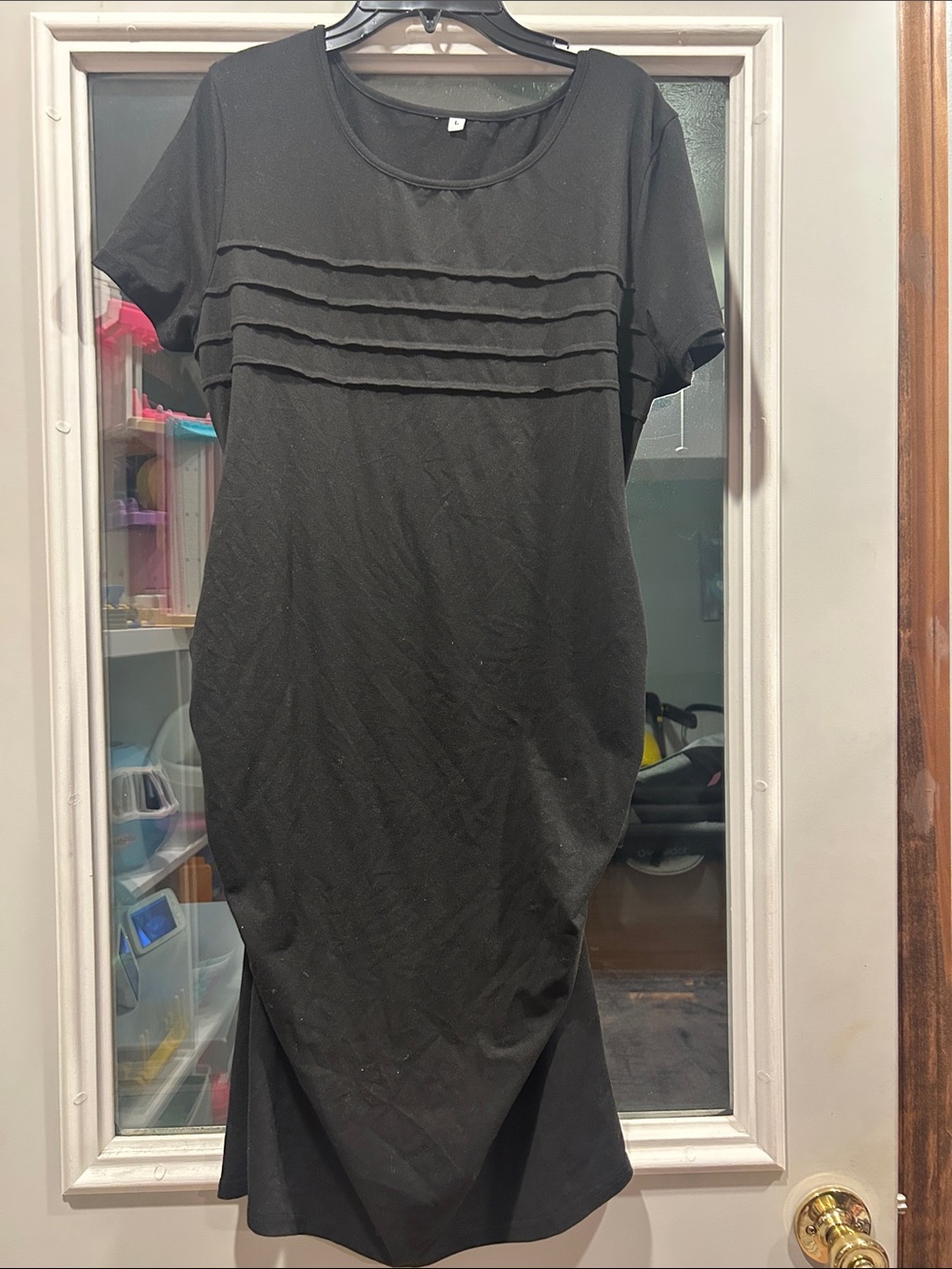 Maternity Black Short Sleeve Dress